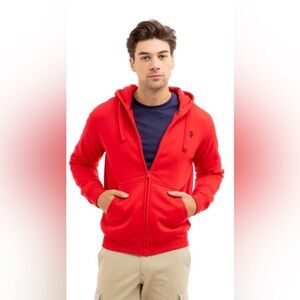 U.S. Polo Assn. Men's Zip Up Red Sweater
